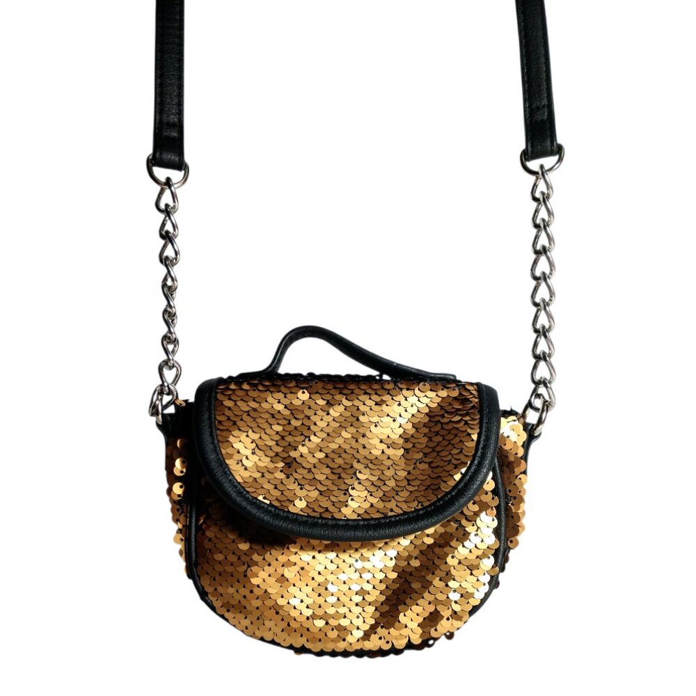 Wild Fable Women's Mini Gold/Black Crossbody Bag Sequin Purse